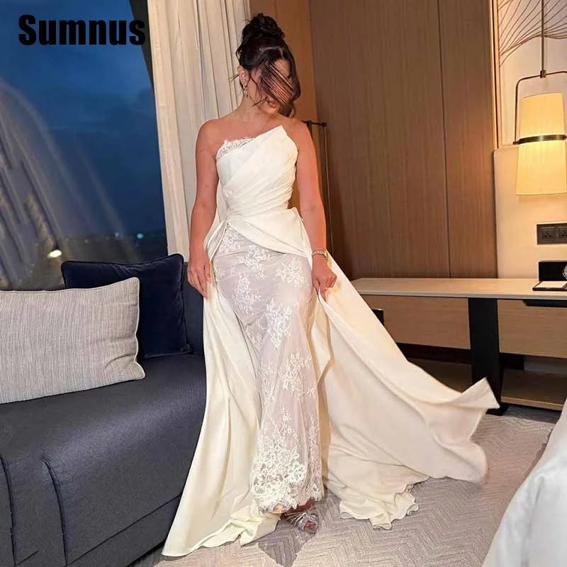 Sumnus Modern Mermaid Lace Evening Dresses Strapless Sleeveless Party Dresses Floor-Length Prom Dresses Customized
Sumnus Modern Mermaid Lace Evening Dresses Strapless Sleeveless Party Dresses Floor-Length Prom Dresses Customized