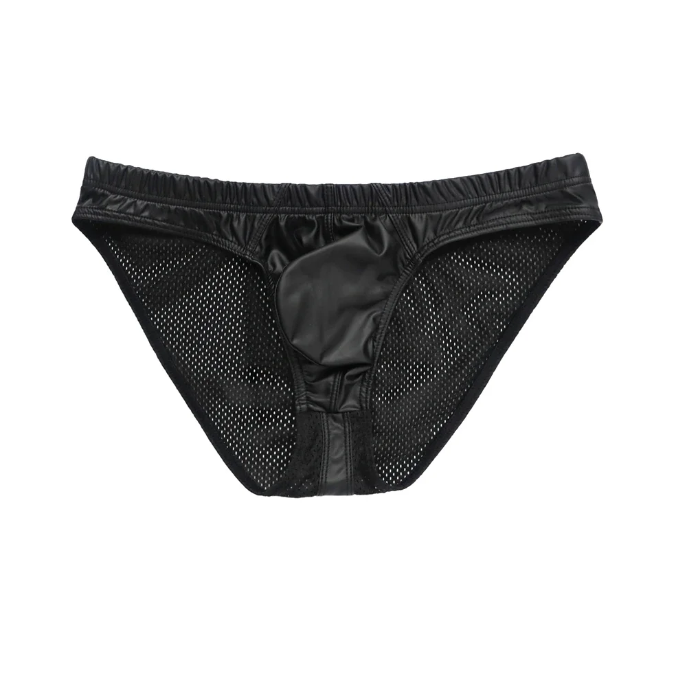 M-2XL сексуальные мужские сетчатые трусы из искусственной кожи, эластичные трусы с низкой посадкой и выпуклым мешочком, эротические трусы-бикини, мужские трусы, нижнее белье для геев 
M-2XL сексуальные мужские сетчатые трусы из искусственной кожи, эластичные трусы с низкой посадкой и выпуклым мешочком, эротические трусы-бикини, мужские трусы, нижнее белье для геев