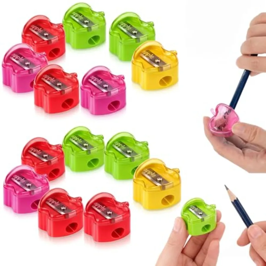 24 Pcs Apple Shaped Pencil Sharpeners Bulk Colorful Portable Manual Sharpener with Lid Back to School Gifts for School Opening
24 Pcs Apple Shaped Pencil Sharpeners Bulk Colorful Portable Manual Sharpener with Lid Back to School Gifts for School Opening