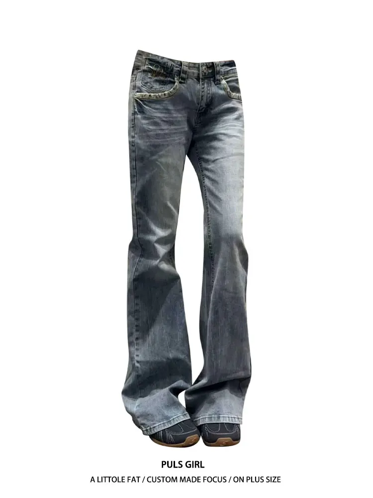Low Waist Slim Fit Bell Bottom Denim Jeans Women's plus Size American Retro Washed Leopard Print Patchwork Casual Pants
Low Waist Slim Fit Bell Bottom Denim Jeans Women's plus Size American Retro Washed Leopard Print Patchwork Casual Pants