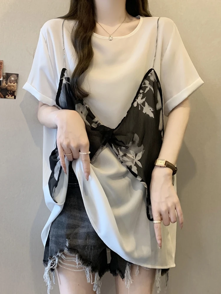 Summer Knot Short Sleeve T-Shirt Women's Mid-Length Base Shirt plus Size Fashionable Cover-Up Top Commute Style
Summer Knot Short Sleeve T-Shirt Women's Mid-Length Base Shirt plus Size Fashionable Cover-Up Top Commute Style