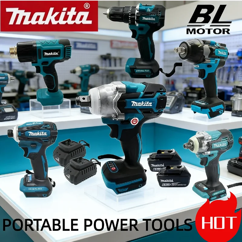 Makita Cordless Brushless Drill Combo: Digital Heat Gun, Impact Driver / Wrench, DTD173, DTW600, DDF487, DTW700, TW004G,DTD171
Makita Cordless Brushless Drill Combo: Digital Heat Gun, Impact Driver / Wrench, DTD173, DTW600, DDF487, DTW700, TW004G,DTD171