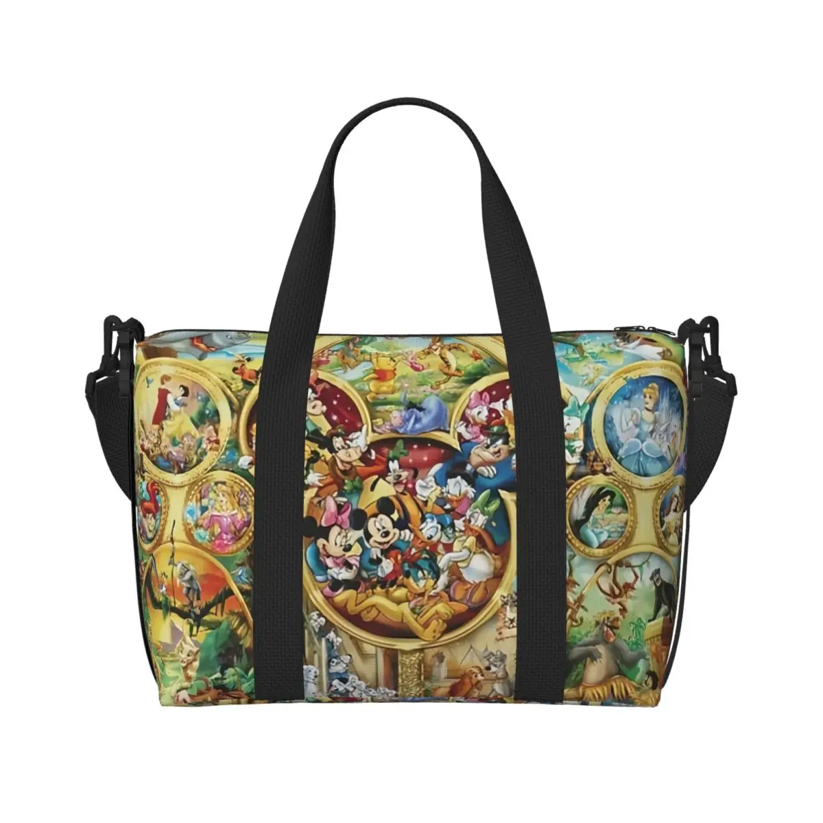 Изготовленные на заказ продуктовые сумки-тоут с Микки Маусом и Дональдом Даком, женские большие вместительные пляжные дорожные сумки для спортзала с героями мультфильмов 
Изготовленные на заказ продуктовые сумки-тоут с Микки Маусом и Дональдом Даком, женские большие вместительные пляжные дорожные сумки для спортзала с героями мультфильмов