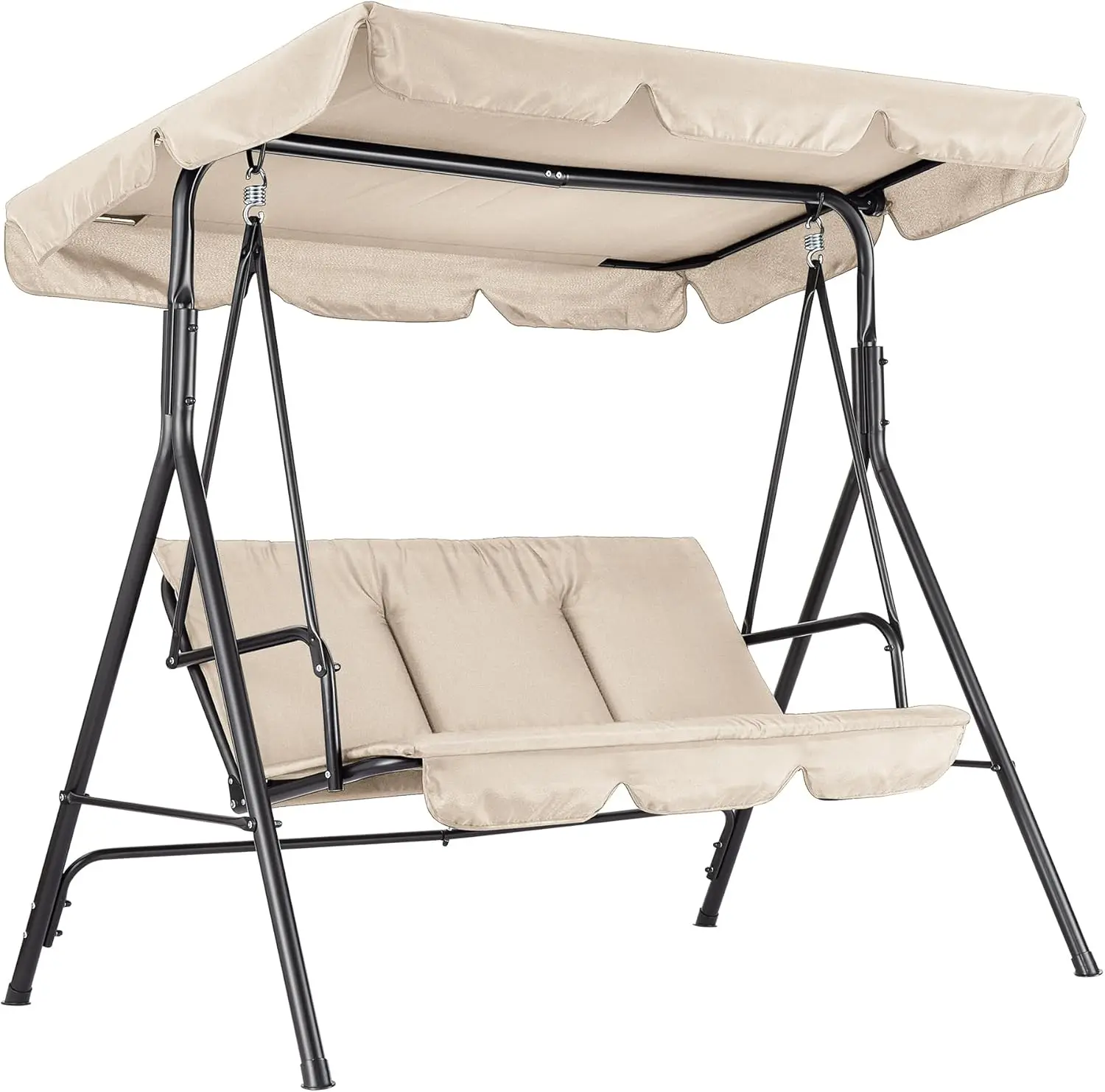 Outdoor Swing Chair with Adjustable Canopy, 3 Kids Seat Stable Metal Frame Porch Swing for Adults Heavy Duty Stand Swing for Backyard Patio Lawn, Two Styles and Multiple Colors for Option
Outdoor Swing Chair with Adjustable Canopy, 3 Kids Seat Stable Metal Frame Porch Swing for Adults Heavy Duty Stand Swing for Backyard Patio Lawn, Two Styles and Multiple Colors for Option