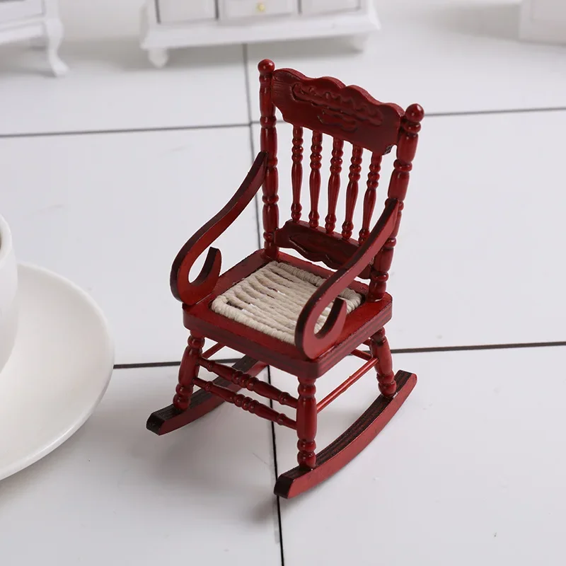 Dollhouse 1:12 Mini Rocking Chair Wooden Weaving Chair Furniture Model Scale Food Play Home Decor Decoration Crafts
Dollhouse 1:12 Mini Rocking Chair Wooden Weaving Chair Furniture Model Scale Food Play Home Decor Decoration Crafts