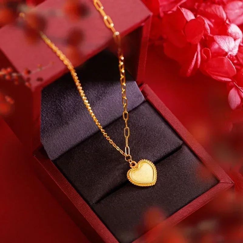 9999 Real Gold 24K Premium Heart Collarbone Necklace Flowing Gold Years Geometric Love Set Chain Necklace
9999 Real Gold 24K Premium Heart Collarbone Necklace Flowing Gold Years Geometric Love Set Chain Necklace