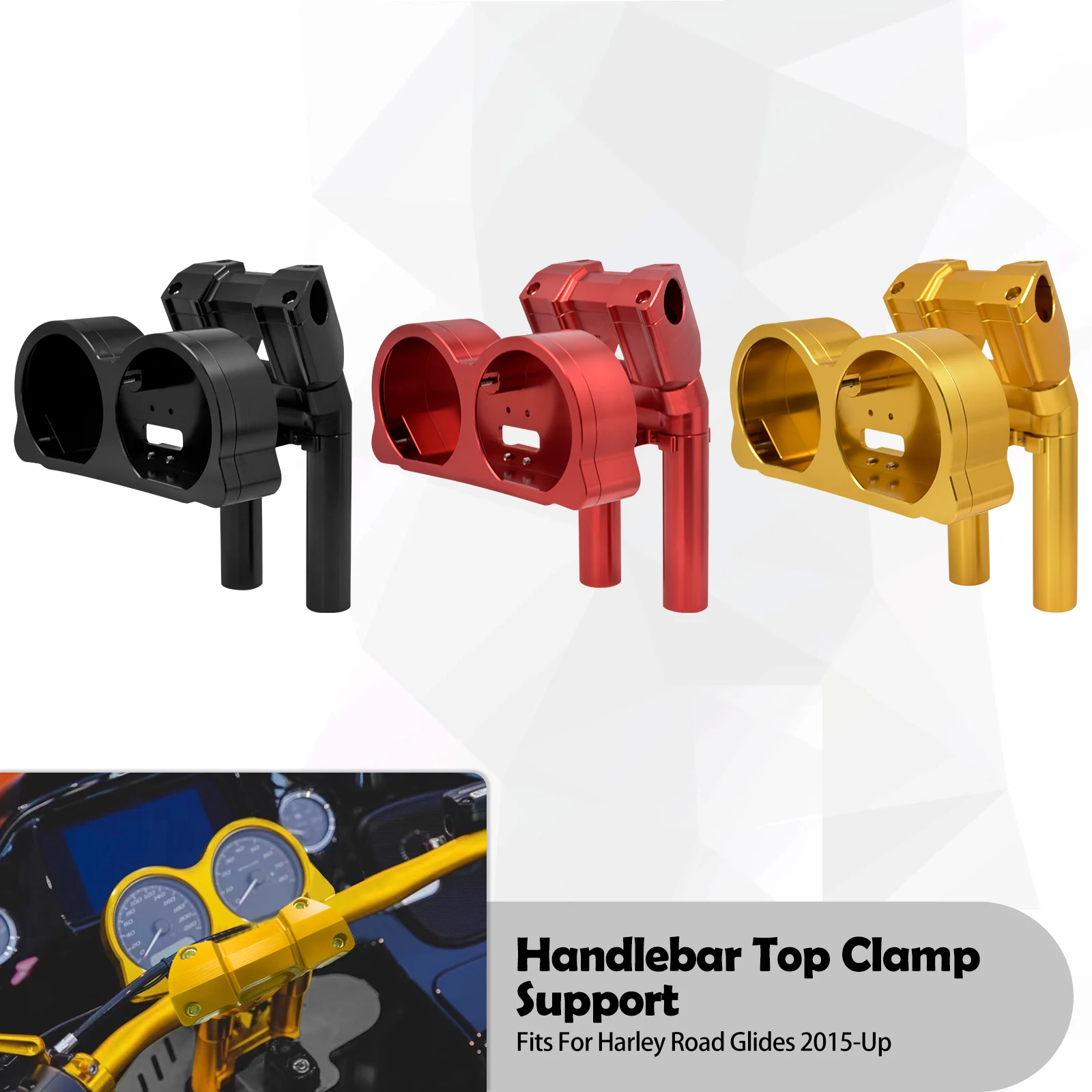 Motorcycle Adjustable Instrument Handlebar Clamp Risers Bracket Support Control Kit For Harley Touring Road Glide FLTRX 15-2023
Motorcycle Adjustable Instrument Handlebar Clamp Risers Bracket Support Control Kit For Harley Touring Road Glide FLTRX 15-2023