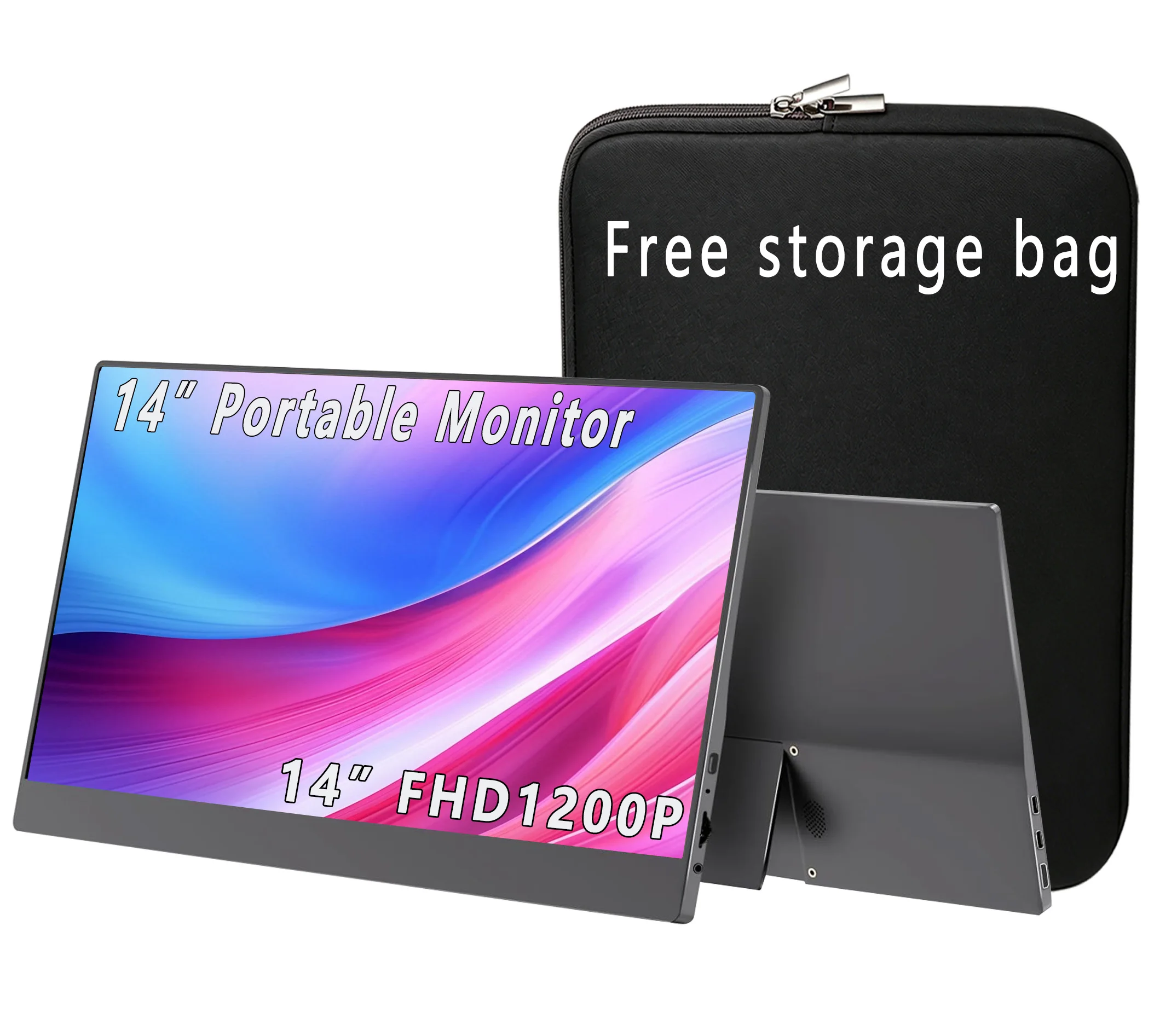 AHXJKA 14 Inch Portable Monitor 1920*1200P IPS 16:9 1000.1 With Type-C Mini HDMI For Laptop Phone TV PS4/5 XBox Mac Steam Switch
AHXJKA 14 Inch Portable Monitor 1920*1200P IPS 16:9 1000.1 With Type-C Mini HDMI For Laptop Phone TV PS4/5 XBox Mac Steam Switch
