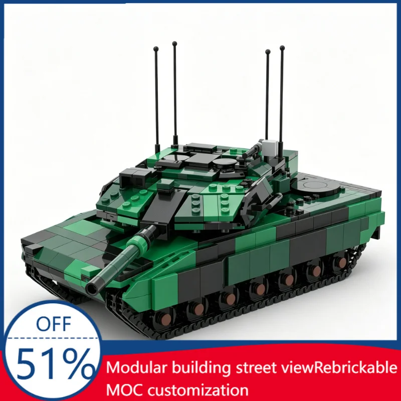 1128PCS MOC Stridsvagn (Strv) 122A Main Battle Tank Swedish Military Vehicle Model Building Blocks DIY Educational Assembly Toy
1128PCS MOC Stridsvagn (Strv) 122A Main Battle Tank Swedish Military Vehicle Model Building Blocks DIY Educational Assembly Toy