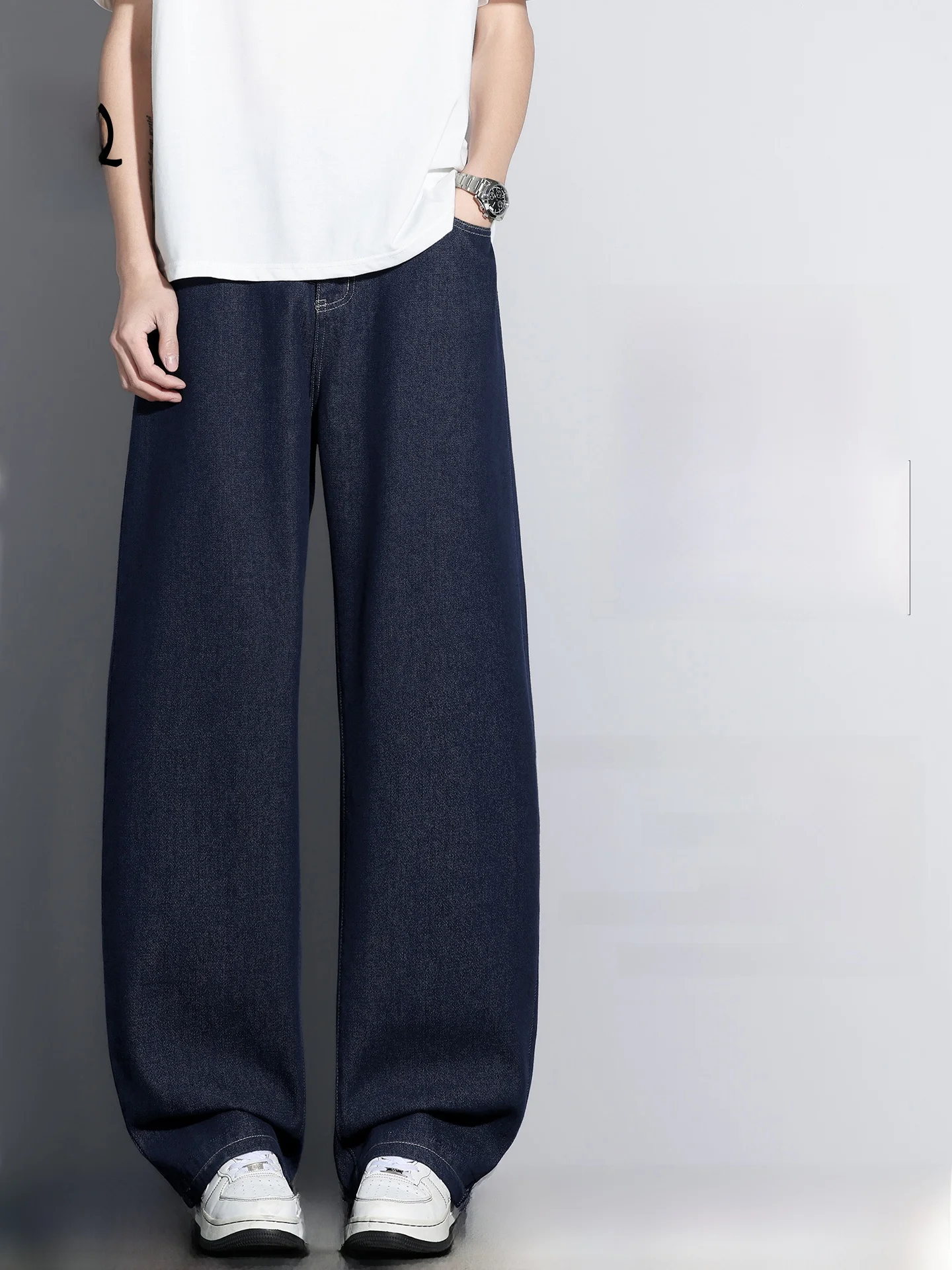 Rampo Men's Blue Waed Denim Jeans Summer Casual Loose Straight Leg Trendy All-Match Long Trousers Youth ular
Rampo Men's Blue Waed Denim Jeans Summer Casual Loose Straight Leg Trendy All-Match Long Trousers Youth ular
