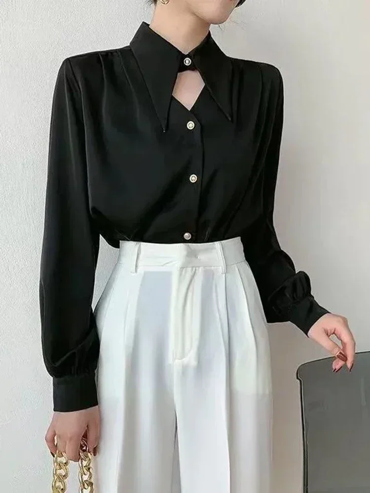 Sexy Hollow Out Women Satin Shirt Elegant Long Sleeve Casual Office Lady Blouse Korean Fashion All Match Loose White Tops
Sexy Hollow Out Women Satin Shirt Elegant Long Sleeve Casual Office Lady Blouse Korean Fashion All Match Loose White Tops
