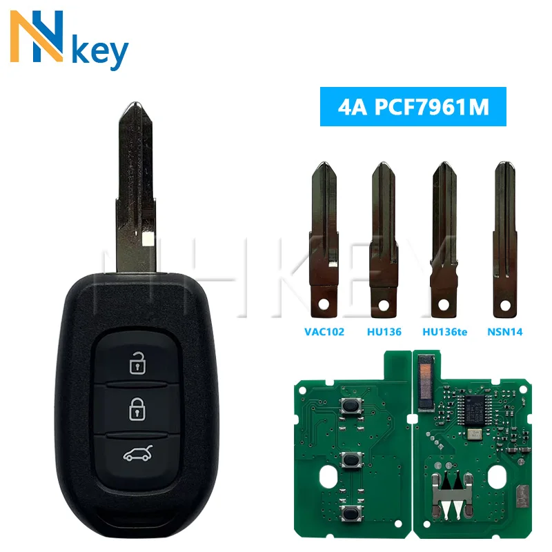 NH KEY 3 Buttons Remote Key 433MHz 4A PCF7961M For Renault Sandero Dacia Logan Lodgy Dokker Duster Trafic Replace Control
NH KEY 3 Buttons Remote Key 433MHz 4A PCF7961M For Renault Sandero Dacia Logan Lodgy Dokker Duster Trafic Replace Control