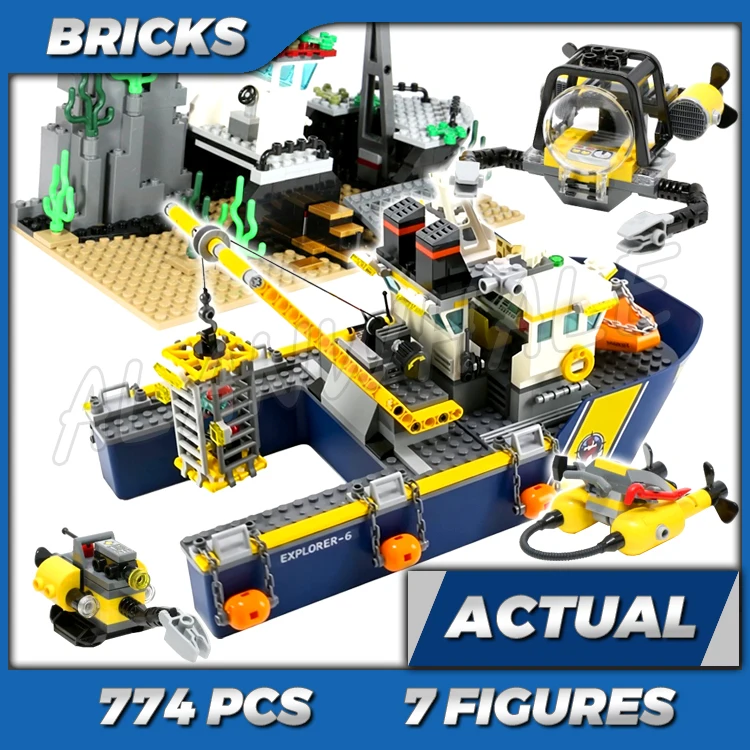 774pcs City Deep Sea Exploration Vessel Submarine Scuba Scooter Shipwreck Shark 02012 Building Block Toys Compatible With Bricks
774pcs City Deep Sea Exploration Vessel Submarine Scuba Scooter Shipwreck Shark 02012 Building Block Toys Compatible With Bricks
