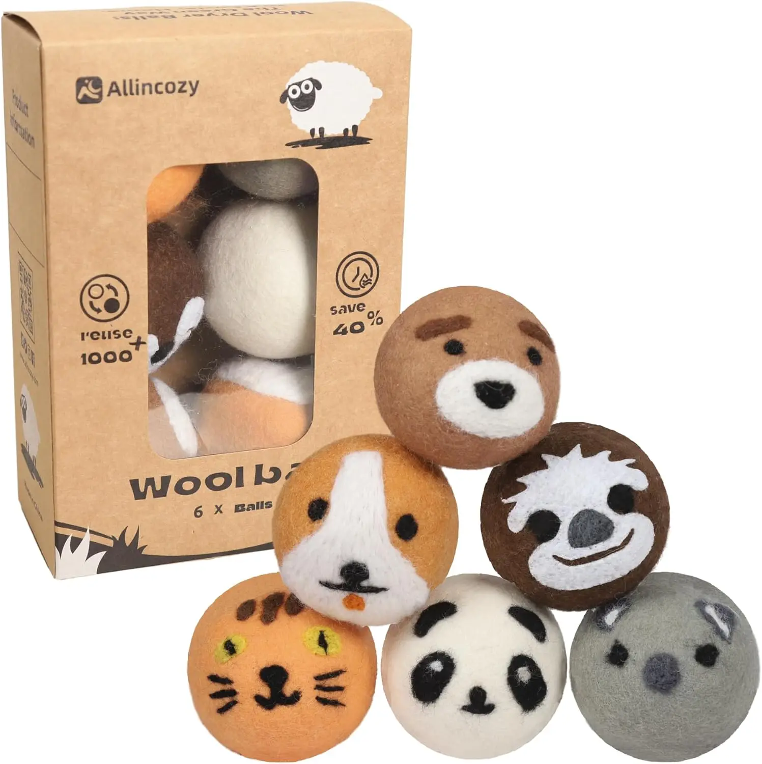 Многоразовые шерстяные шарики для сушки белья, экологичный кондиционер для ткани, уменьшающий морщины и статическое электричество, набор из 6 штук
Многоразовые шерстяные шарики для сушки белья, экологичный кондиционер для ткани, уменьшающий морщины и статическое электричество, набор из 6 штук