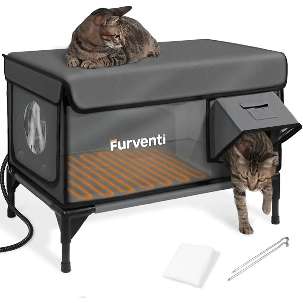 Утепленный домик для кошек для улицы, с двумя креплениями для камеры, 100% защита от непогоды и экстремально теплоизолированный, приподнятый уличный кошачий домик с дверцей, водонепроницаемый.
Утепленный домик для кошек для улицы, с двумя креплениями для камеры, 100% защита от непогоды и экстремально теплоизолированный, приподнятый уличный кошачий домик с дверцей, водонепроницаемый.