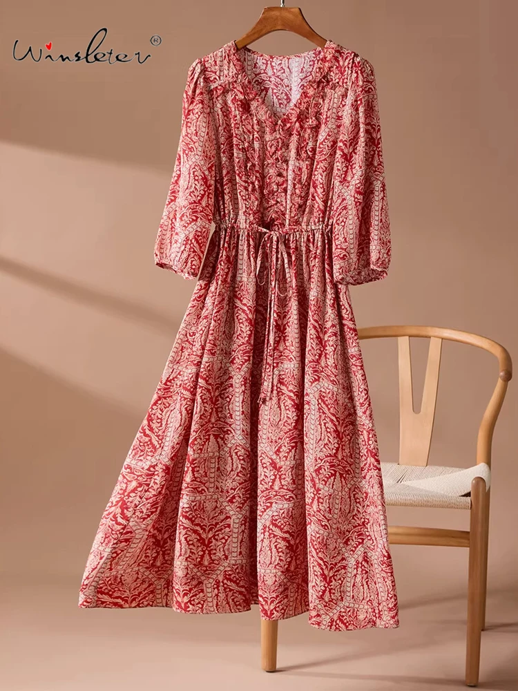 Winsleter-100%Real Silk Elegant Dress, Half Sleeve Print Ruffles, Women Vacation Luxury Party Dresses, 2026 Summer New D64178CC
Winsleter-100%Real Silk Elegant Dress, Half Sleeve Print Ruffles, Women Vacation Luxury Party Dresses, 2026 Summer New D64178CC