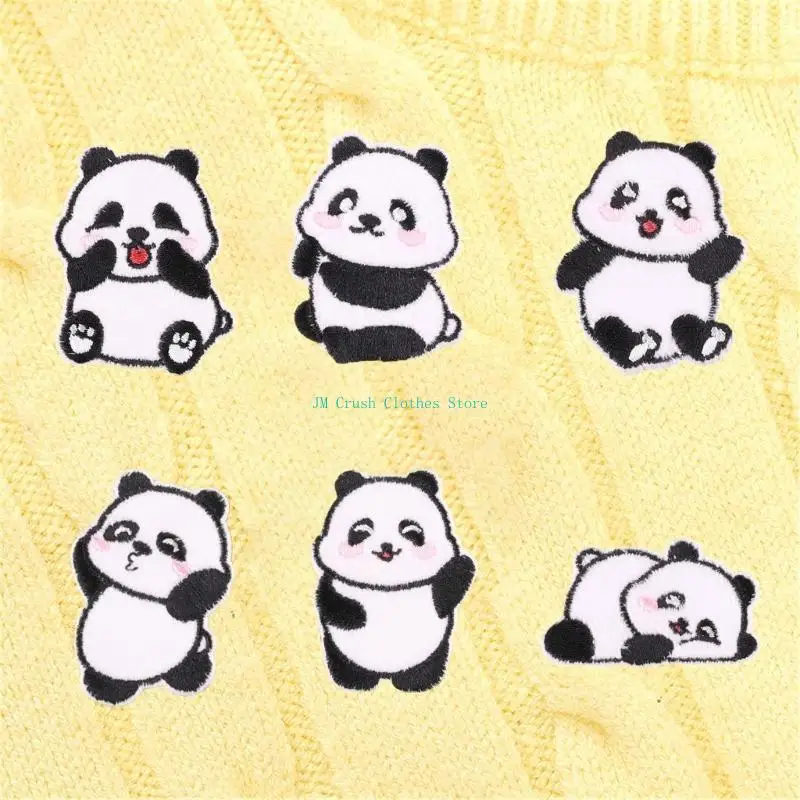 K1ME 6pcs Embroidered Patches Panda Theme SelfAdhesive Badge Sticker Reusable and No Sewing For Various Outfit Clothing Decors
K1ME 6pcs Embroidered Patches Panda Theme SelfAdhesive Badge Sticker Reusable and No Sewing For Various Outfit Clothing Decors