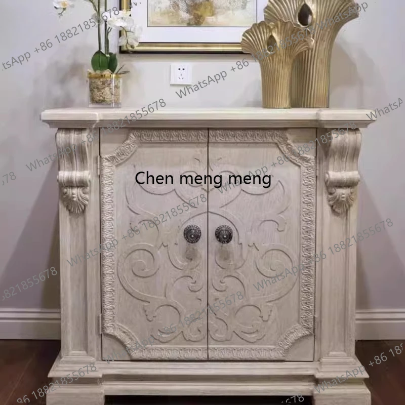 Solid wood carved entrance dining side foyer decoration shoe cabinet
Solid wood carved entrance dining side foyer decoration shoe cabinet