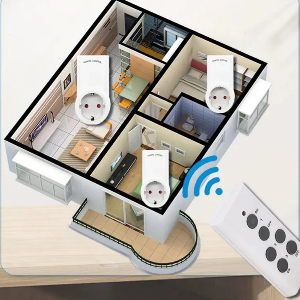 Remote Control Smart Socket For Living Room Remote Control Convenience Plug-and-play Installation Energy Saving