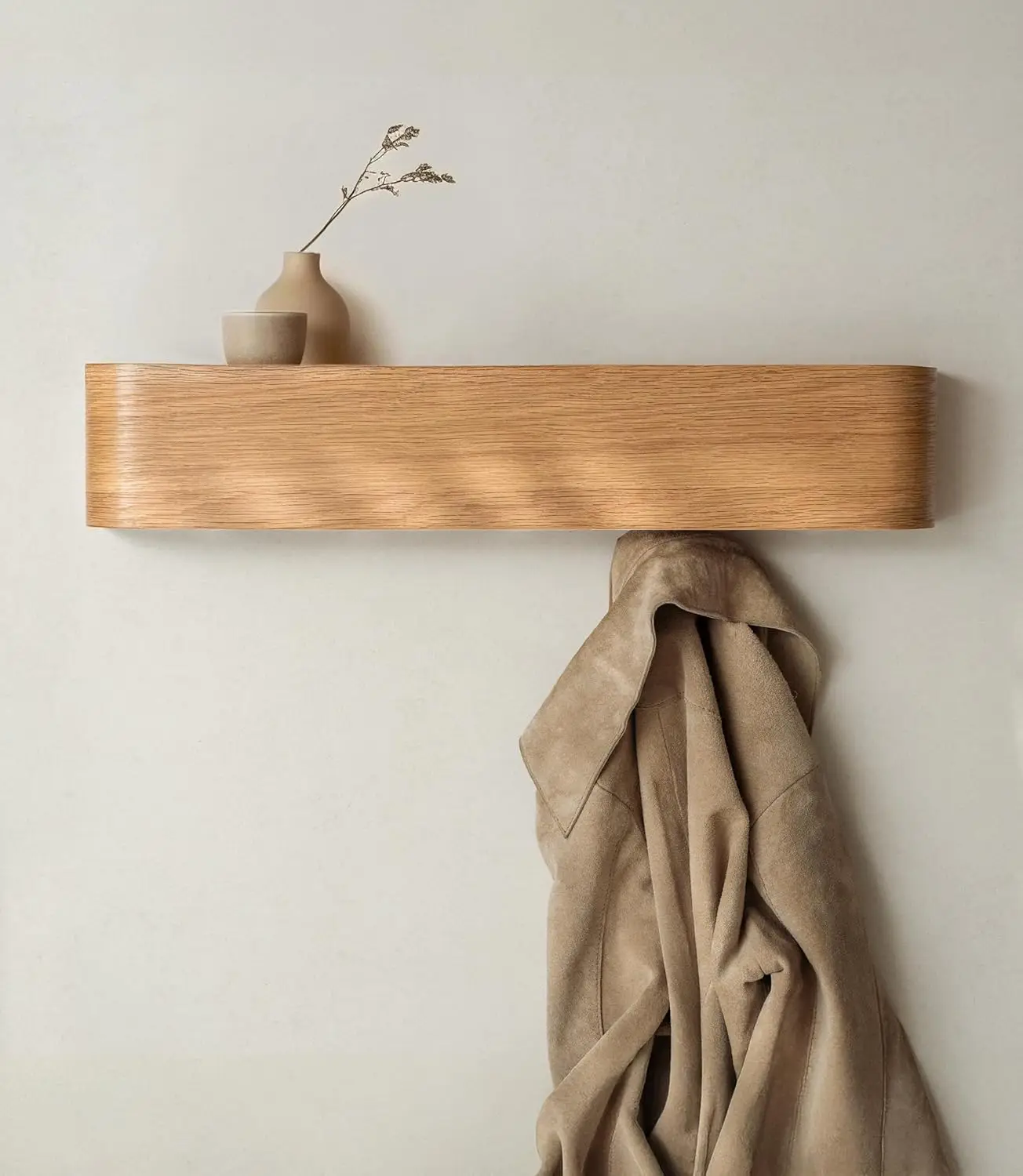Wall-Mounted Coat Rack 'Toke' - Modern Design Coat Rack with Hidden Wall Hooks - Solid Wood Veneer Panel Coat Hanger - Oak
Wall-Mounted Coat Rack 'Toke' - Modern Design Coat Rack with Hidden Wall Hooks - Solid Wood Veneer Panel Coat Hanger - Oak