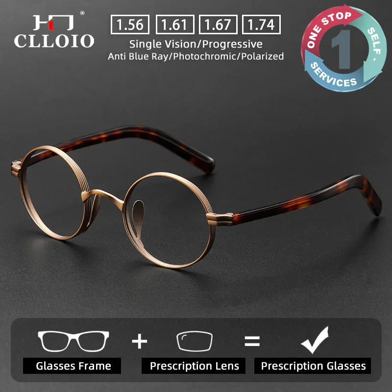 CLLOIO Retro Comfortable Durable Prescription Glasses Blue Light Blocking Alloy Round Myopia Glasses Progressive Reading Eyewear
CLLOIO Retro Comfortable Durable Prescription Glasses Blue Light Blocking Alloy Round Myopia Glasses Progressive Reading Eyewear
