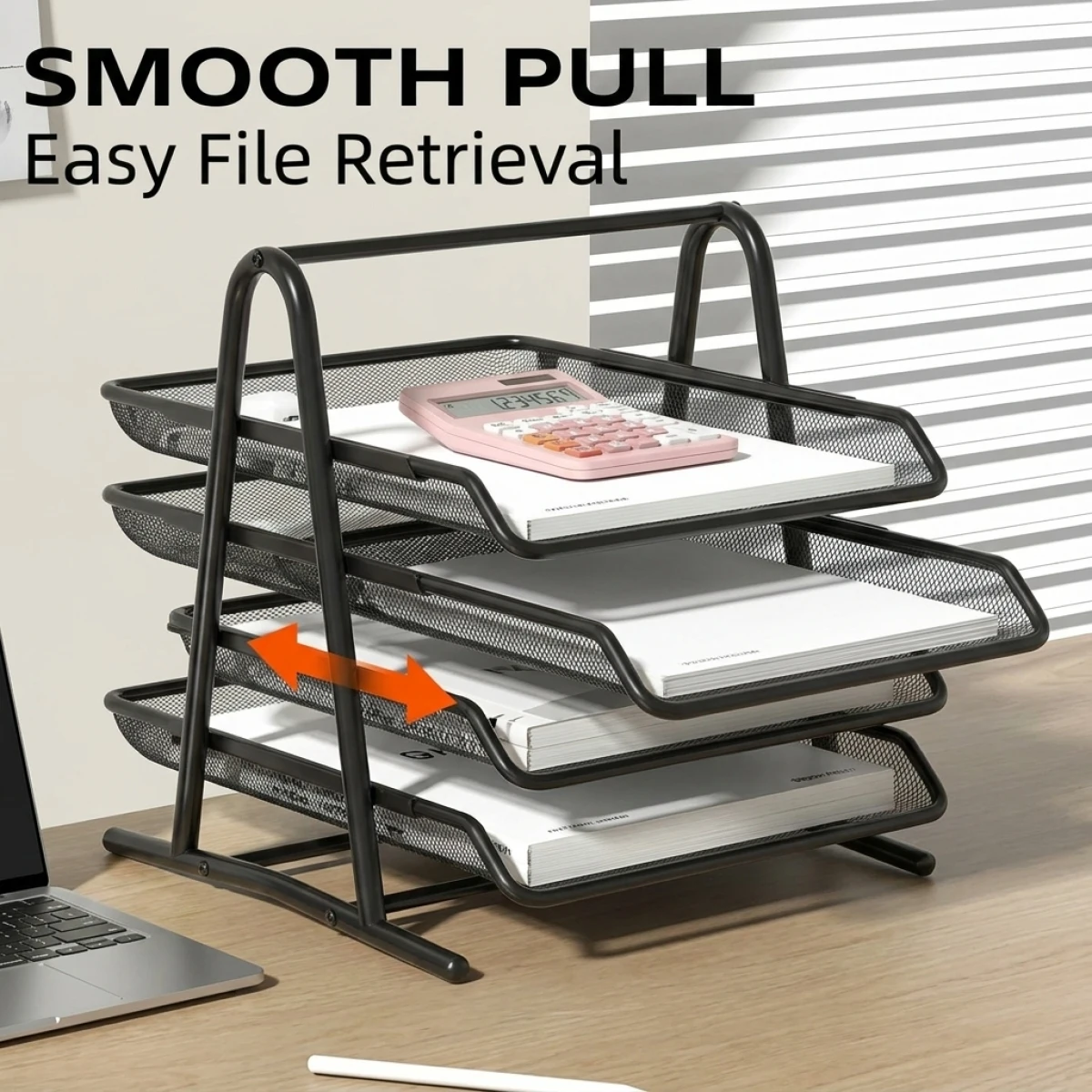 Black Desktop Paper Organizer–4 Tier Strong Bearing Mesh Holder, Easy File Retrieval, Anti-Slip Pads, Thick Support
Black Desktop Paper Organizer–4 Tier Strong Bearing Mesh Holder, Easy File Retrieval, Anti-Slip Pads, Thick Support
