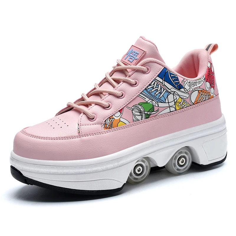 Free-shrinkage Runaway Shoes The Same Sports Shoes for Men and Women, Comfortable and Wear-resistant Walking Shoes with Wheels
Free-shrinkage Runaway Shoes The Same Sports Shoes for Men and Women, Comfortable and Wear-resistant Walking Shoes with Wheels