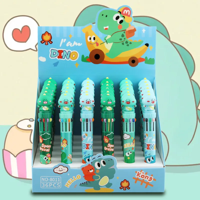 36pcs/Box Set Cute Ball Pen Cartoon Dinosaur 10colour Multicolor Ballpoint Pen Handbook Painting Mark Creative Schoo Stationery
36pcs/Box Set Cute Ball Pen Cartoon Dinosaur 10colour Multicolor Ballpoint Pen Handbook Painting Mark Creative Schoo Stationery
