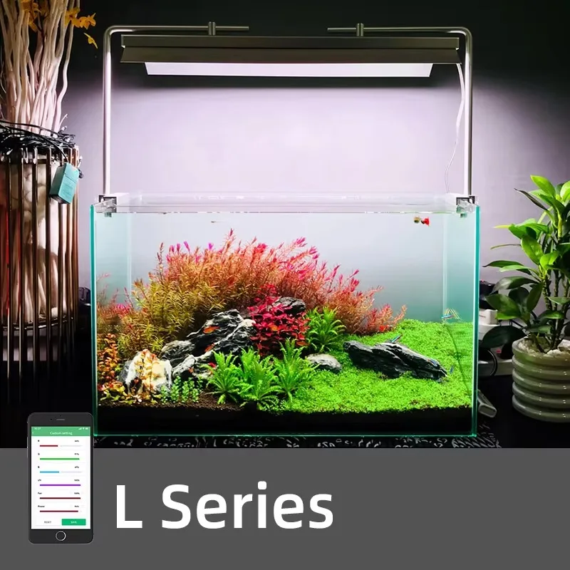 L Series 600mm 900mm 1200mm Full Spectrum LED Smart Control Aquarium Light Iros with Aluminum Light Stand
L Series 600mm 900mm 1200mm Full Spectrum LED Smart Control Aquarium Light Iros with Aluminum Light Stand