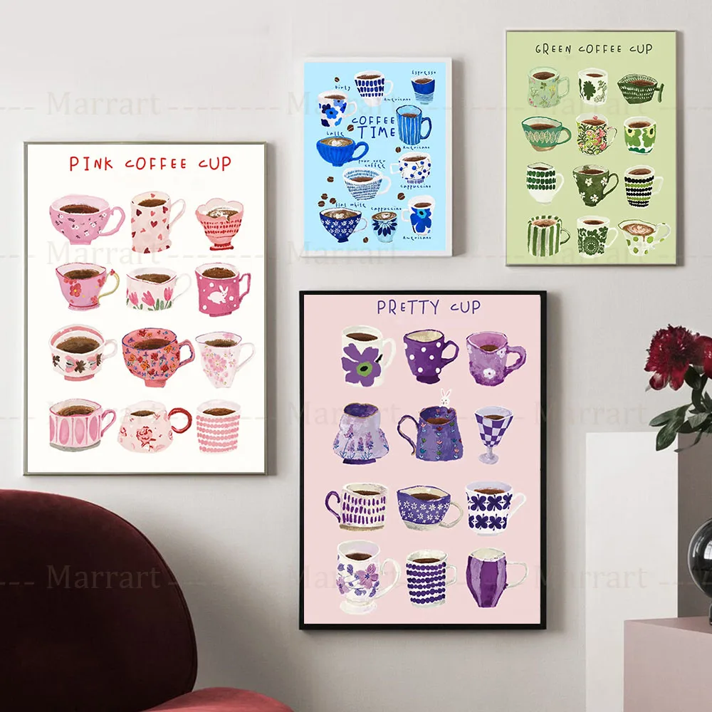 Various Beautiful Coffee Cup Wall Art Canvas Painting Pink Cup Poster Green Prints Blue INS Picture For Dining Room Home Decor
Various Beautiful Coffee Cup Wall Art Canvas Painting Pink Cup Poster Green Prints Blue INS Picture For Dining Room Home Decor