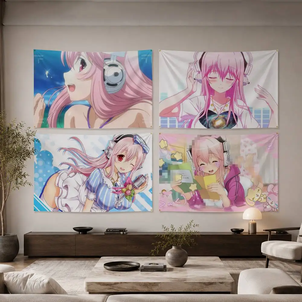 Cute S-Super S-Sonico Flags Wall Hanging Background Art Banner for Bedroom Home Outdoor Decor
Cute S-Super S-Sonico Flags Wall Hanging Background Art Banner for Bedroom Home Outdoor Decor