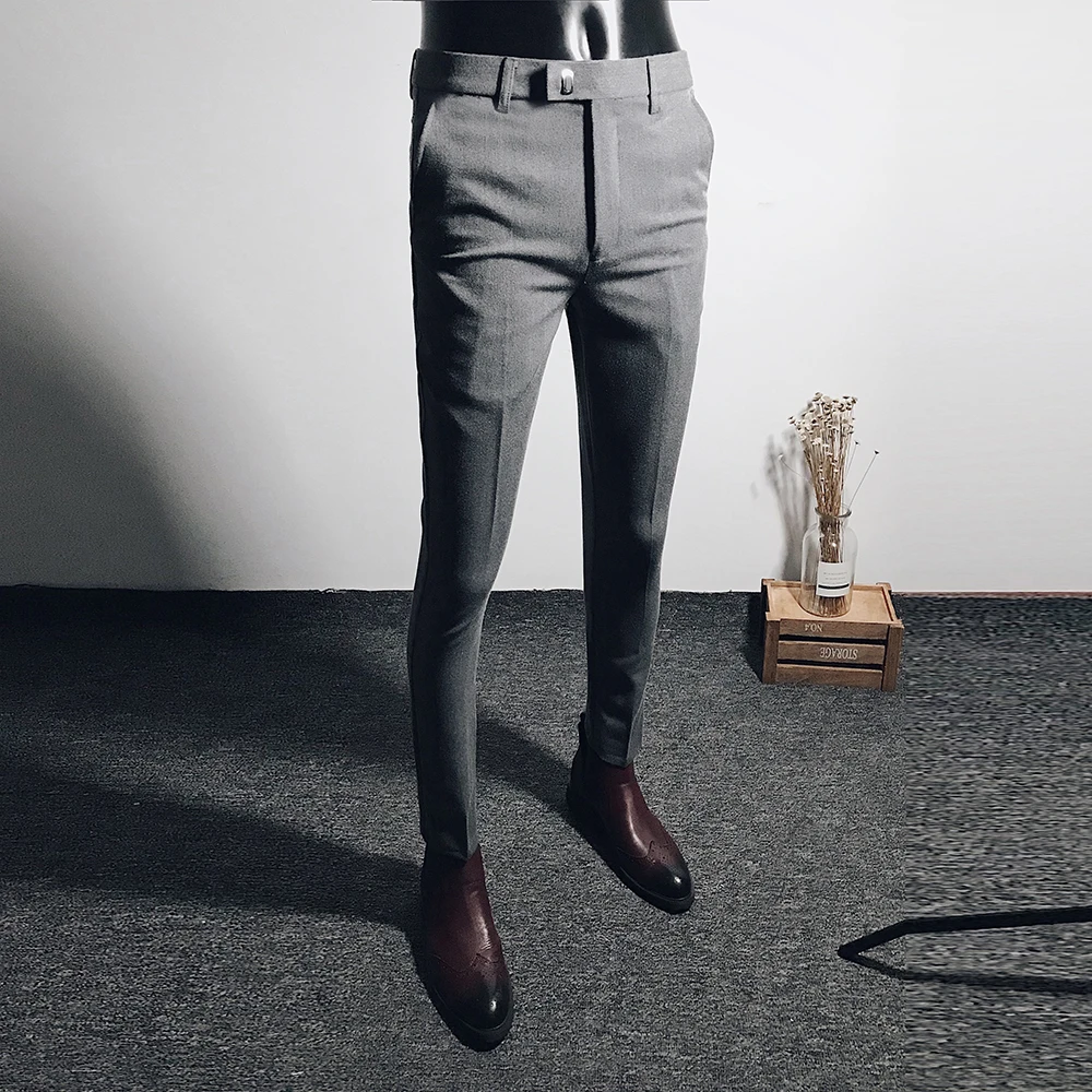 Men Pants 2024New Slim Fit Business Men Pant Streetwear High Quality Solid Color Pants Casual Black Gray Dress Suit Trousers Man
Men Pants 2024New Slim Fit Business Men Pant Streetwear High Quality Solid Color Pants Casual Black Gray Dress Suit Trousers Man