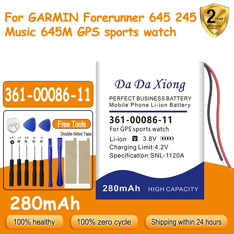 280 мАч 361-00086-11 Аккумулятор для GARMIN Forerunner 645 245 Музыка Forerunner645 645M GPS спортивные часы + инструменты
280 мАч 361-00086-11 Аккумулятор для GARMIN Forerunner 645 245 Музыка Forerunner645 645M GPS спортивные часы + инструменты