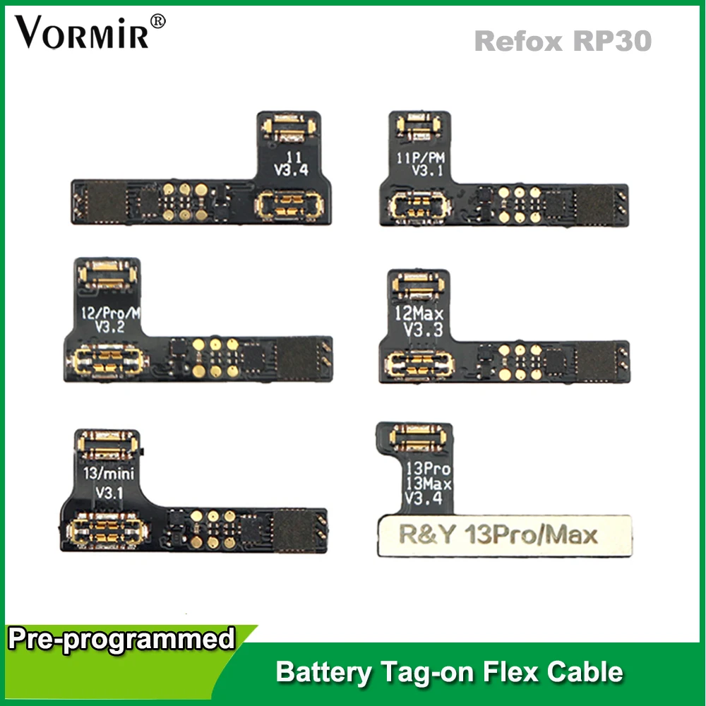 Запрограммированный гибкий кабель для аккумулятора Refox RP30 для iPhone 11 12 13pro Max инструмент для ремонта аккумулятора для решения выскальзывания сообщений об ошибках
Запрограммированный гибкий кабель для аккумулятора Refox RP30 для iPhone 11 12 13pro Max инструмент для ремонта аккумулятора для решения выскальзывания сообщений об ошибках