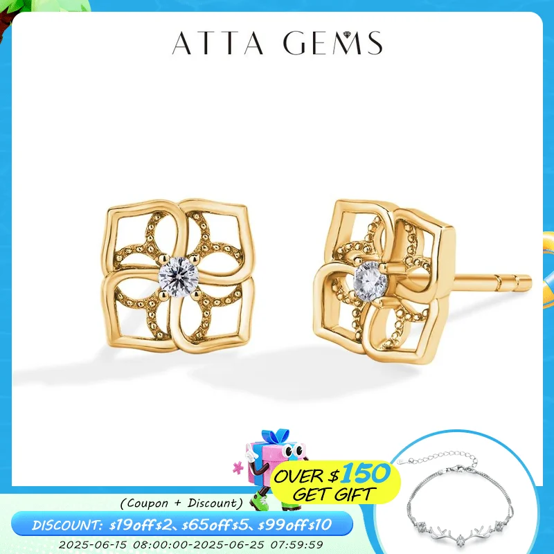 ATTAGEMS Moissanite Stud Earrings for Women Solid S925 Sterling Silver Hollow Flower Engagement Wedding Fine Jewelry Daily Gift
ATTAGEMS Moissanite Stud Earrings for Women Solid S925 Sterling Silver Hollow Flower Engagement Wedding Fine Jewelry Daily Gift