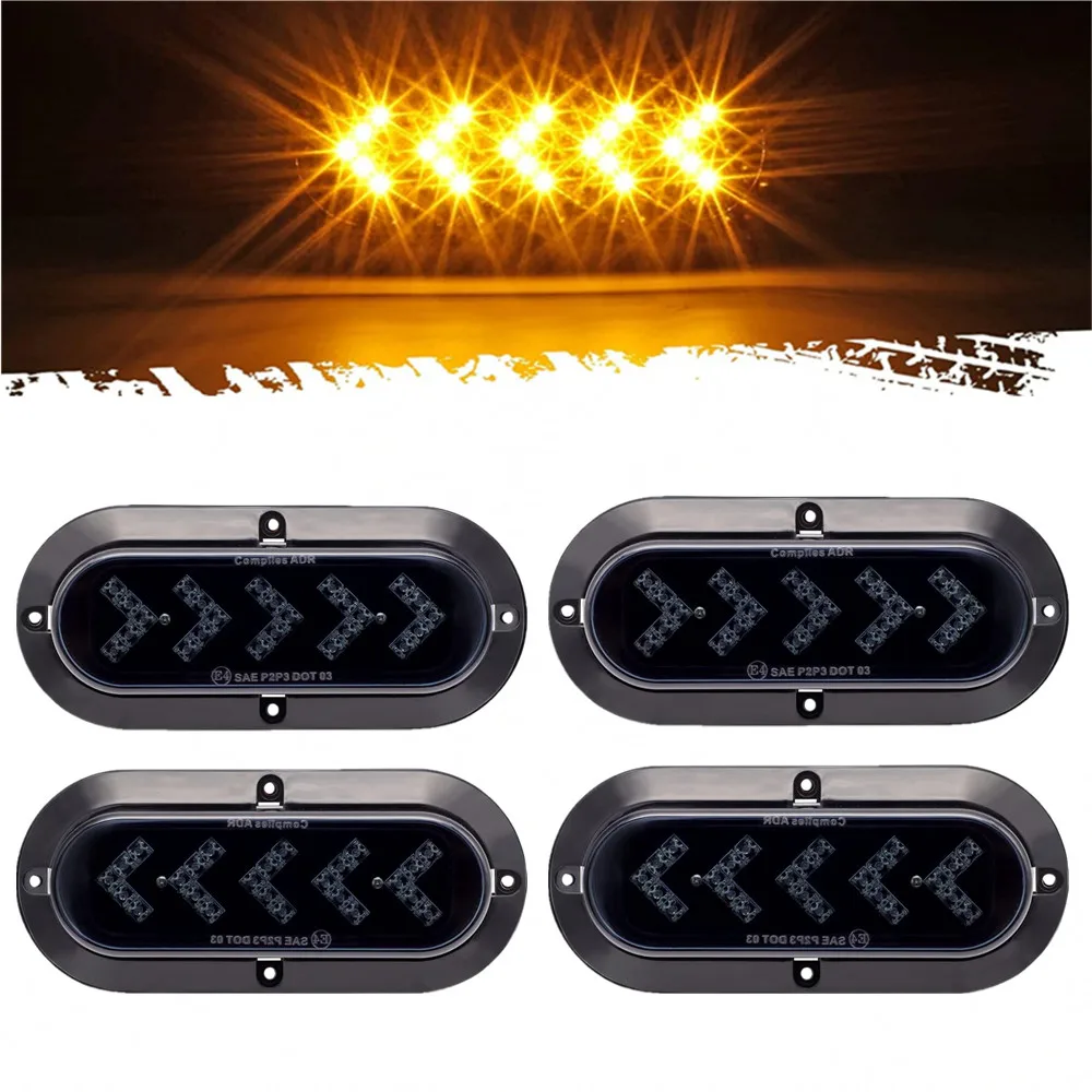 4PCS Oval Arrow Turn Signal Lights Truck Trailer Tail Lights 25 LED Car Running Turn Brake Stop Lamp Taillight for Truck
4PCS Oval Arrow Turn Signal Lights Truck Trailer Tail Lights 25 LED Car Running Turn Brake Stop Lamp Taillight for Truck