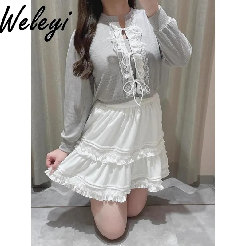 Kawaii Lace Strap Cardigan Jacket Suspender Set Korean Fashion Women Clothes Autumn Versatile Long Sleeve Slim Fit Short Top
Kawaii Lace Strap Cardigan Jacket Suspender Set Korean Fashion Women Clothes Autumn Versatile Long Sleeve Slim Fit Short Top