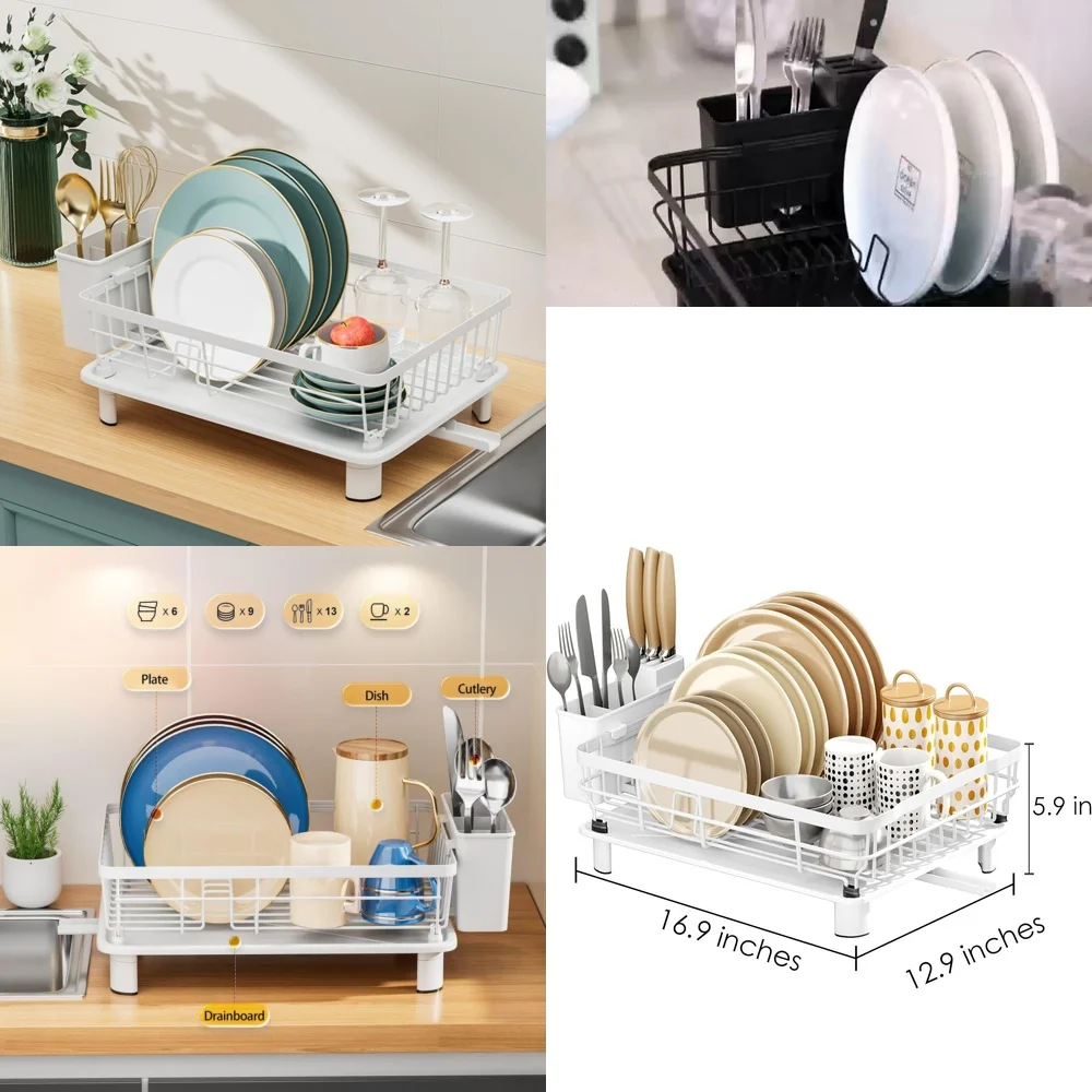 Dish Drainer Rack Kitchen Sink Drying Rack with Bowl Plate Holder 360° Rotating Drip Tray Space Saving Countertop Organizer for
Dish Drainer Rack Kitchen Sink Drying Rack with Bowl Plate Holder 360° Rotating Drip Tray Space Saving Countertop Organizer for