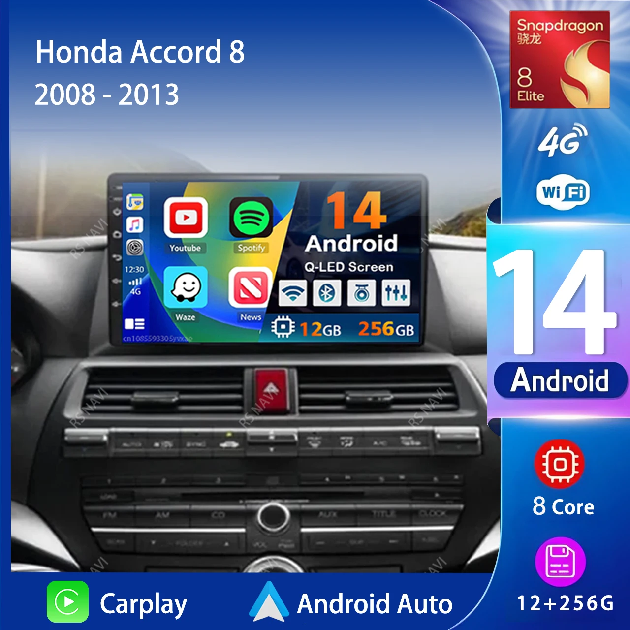 Android 14 Carplay Auto 2K Screen Car Radio Multimedia For Honda Accord 8 2008 - 2013 WIFI+4G Autoradio Stereo Head Unit
Android 14 Carplay Auto 2K Screen Car Radio Multimedia For Honda Accord 8 2008 - 2013 WIFI+4G Autoradio Stereo Head Unit