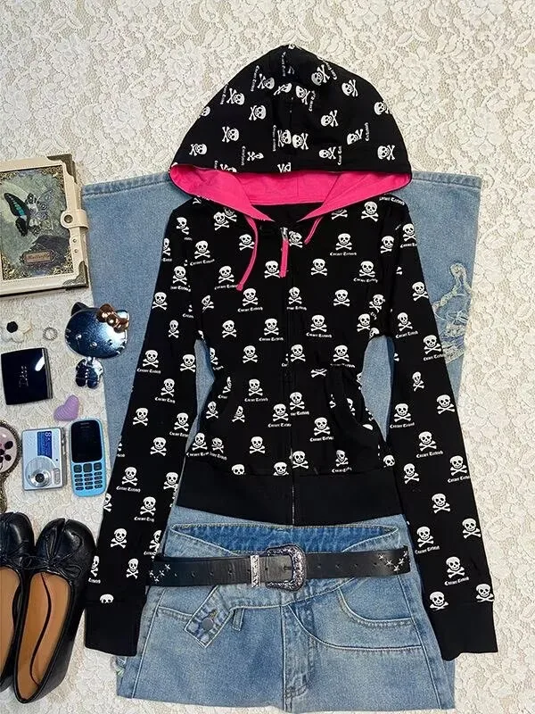 Gothic Skeleton Hoodies Women Punk Sweatshirts Y2k Cardigan Jacket Chic Streetwear Slim Zip Up Hoodie Harajuku Kawaii Clothes
Gothic Skeleton Hoodies Women Punk Sweatshirts Y2k Cardigan Jacket Chic Streetwear Slim Zip Up Hoodie Harajuku Kawaii Clothes
