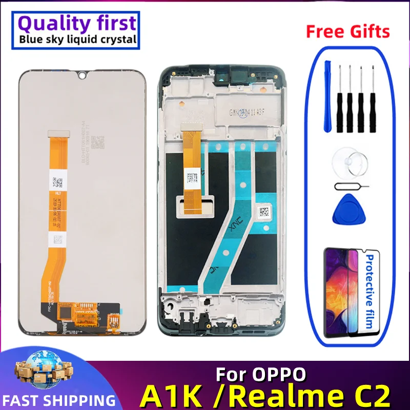 Оригинальный ЖК-дисплей с сенсорным экраном, дигитайзер в сборе, OPPO A1K, CPH1923, Realme C2, RMX1941, RMX1946
Оригинальный ЖК-дисплей с сенсорным экраном, дигитайзер в сборе, OPPO A1K, CPH1923, Realme C2, RMX1941, RMX1946