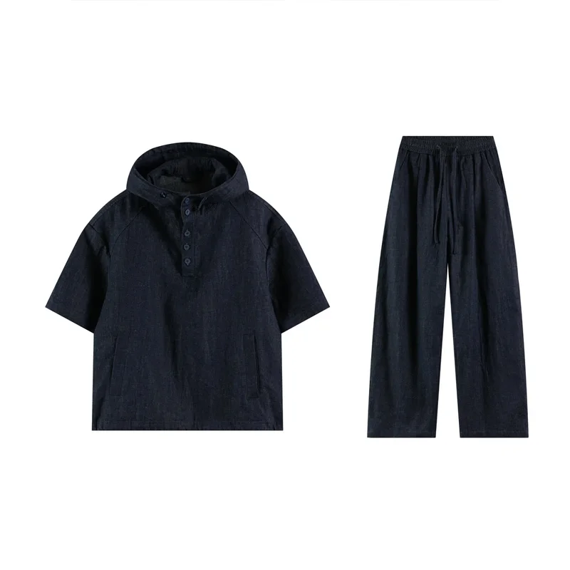 Natural Cotton Linen Hooded Pullover Short-Sleeved Casual Straight-Leg Pants Set Summer Trend Comfortable Breathable Clothing
Natural Cotton Linen Hooded Pullover Short-Sleeved Casual Straight-Leg Pants Set Summer Trend Comfortable Breathable Clothing