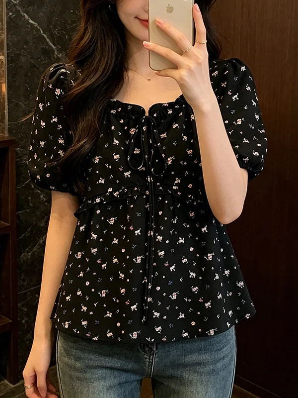 plus Size Women's Fashionable Korean Style Shirt Summer 2026 Square Collar Floral Print Slimming Short Sleeve Casual Blouse
plus Size Women's Fashionable Korean Style Shirt Summer 2026 Square Collar Floral Print Slimming Short Sleeve Casual Blouse
