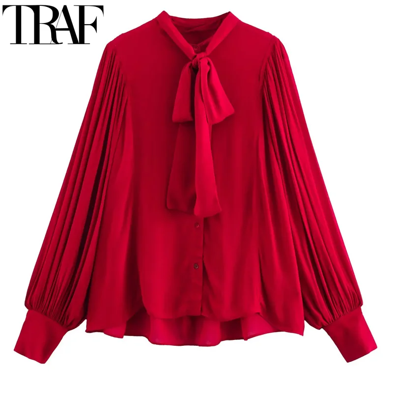 TRAF Shirts And Blouses Woman 2025 New Bow Red Shirt Spring Pleated Long Sleeve Shirts For Women Button Up Elegant Blouse
TRAF Shirts And Blouses Woman 2025 New Bow Red Shirt Spring Pleated Long Sleeve Shirts For Women Button Up Elegant Blouse