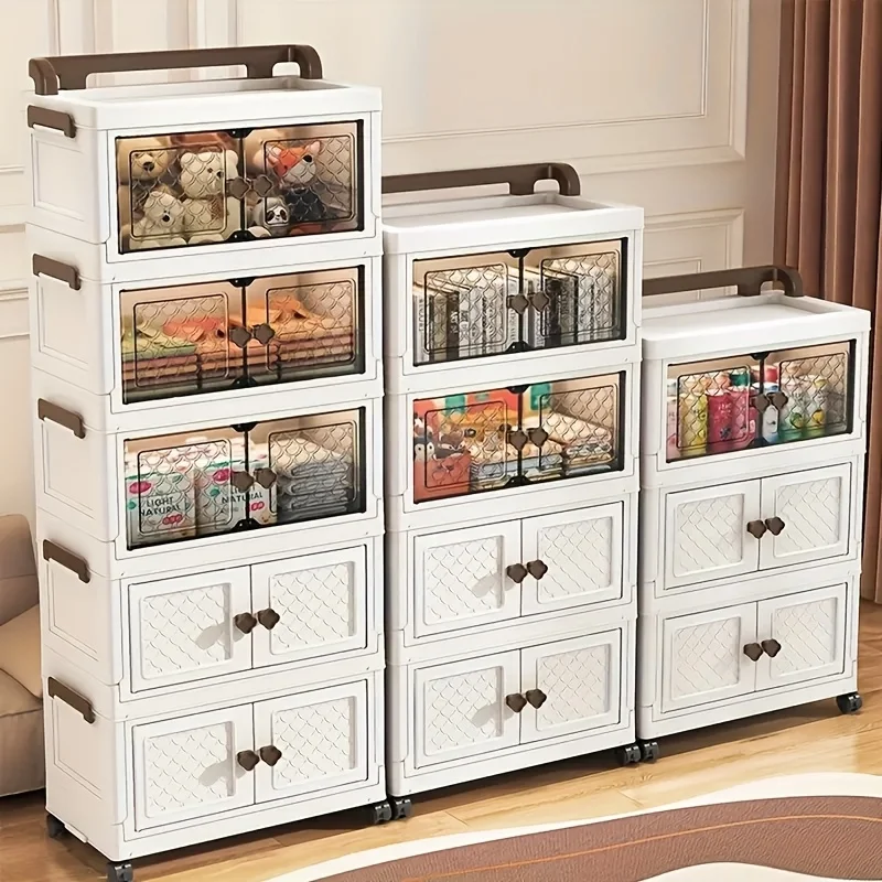 1pc Modern 54.99cm wide, magnetic double door storage box with wheels - dust-proof, stackable organizer
1pc Modern 54.99cm wide, magnetic double door storage box with wheels - dust-proof, stackable organizer