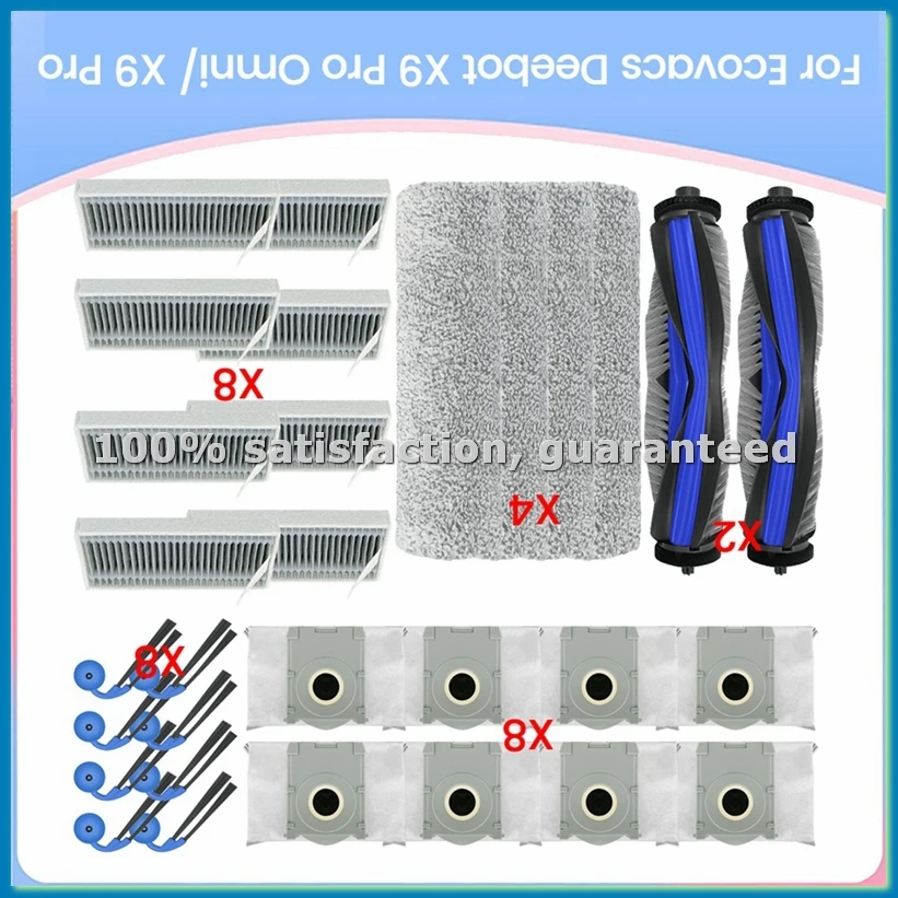 For X9 Pro Omni/ X9 Pro Vacuum Cleaner Spare Parts Main Side Brush Hepa Filter Mop Cloth Dust Bag-A09G
For X9 Pro Omni/ X9 Pro Vacuum Cleaner Spare Parts Main Side Brush Hepa Filter Mop Cloth Dust Bag-A09G