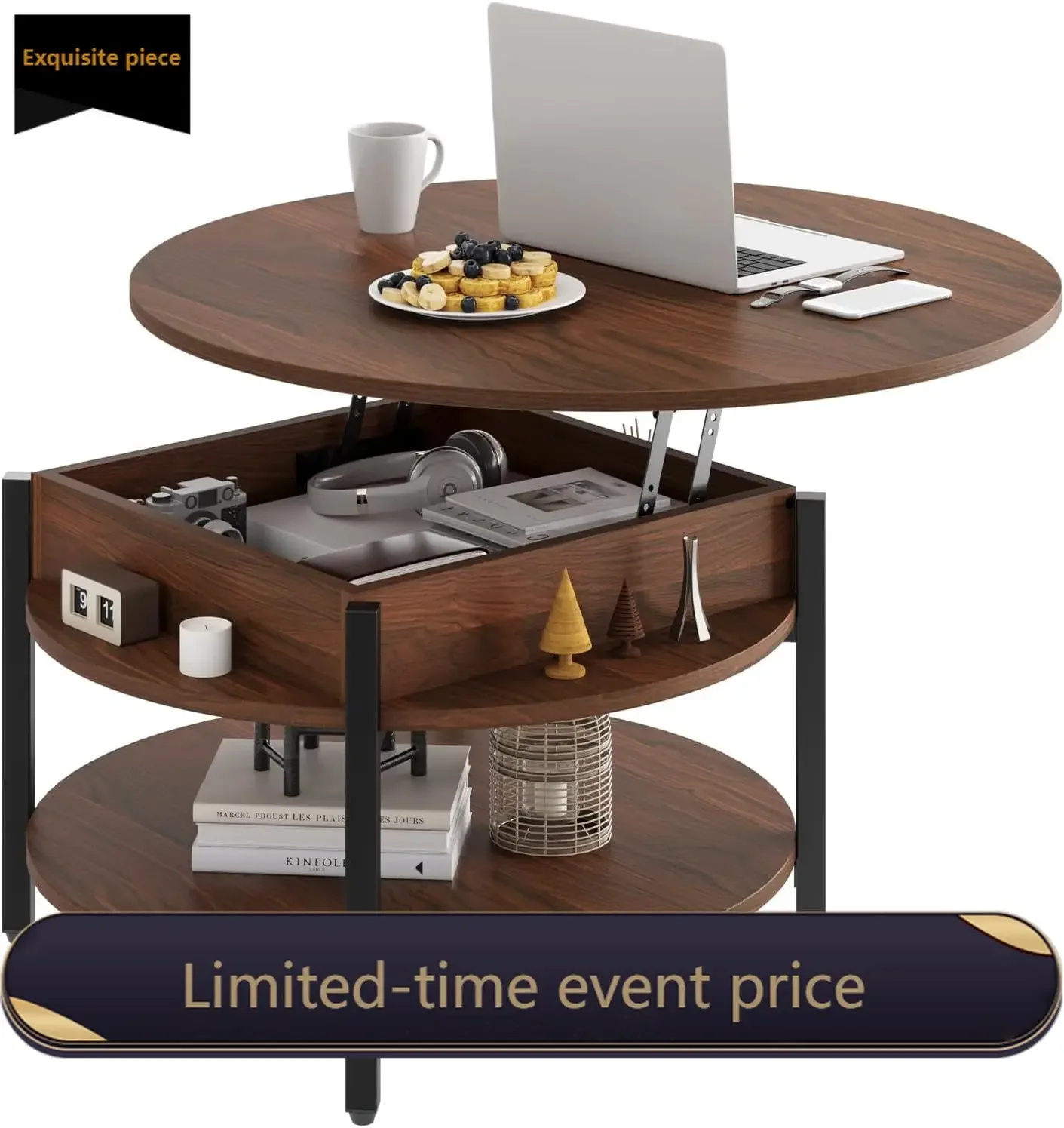 Round Lift Top Coffee Table With Hidden Compartment Storage Circle Dining Table For Living Room Reception Room
Round Lift Top Coffee Table With Hidden Compartment Storage Circle Dining Table For Living Room Reception Room