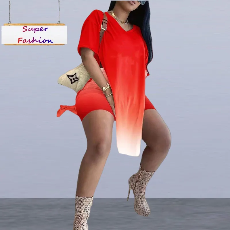 XL-5XL Plus Size Short Suits for Women Clothing Summer Casual Short Sleeve V Neck Gradient Two Piece Sets Wholesale Dropshipping
XL-5XL Plus Size Short Suits for Women Clothing Summer Casual Short Sleeve V Neck Gradient Two Piece Sets Wholesale Dropshipping