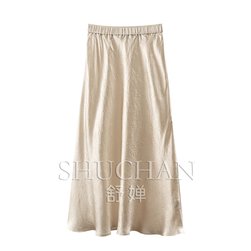 Elegant A-shaped Long Skirt Women Thin Summer 2025 6W63 100% Acetate Korean Fashion Clothing
Elegant A-shaped Long Skirt Women Thin Summer 2025 6W63 100% Acetate Korean Fashion Clothing
