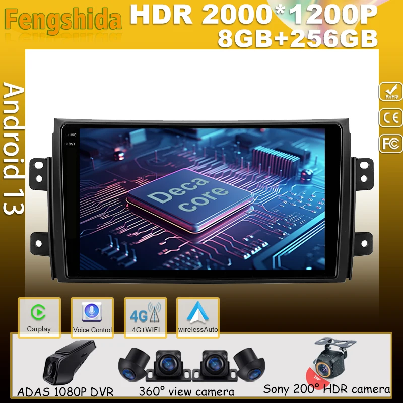 Android 13 For Suzuki SX4 2006-2014 Car Player 5G Auto Radio Multimedia GPS Video Navigation Carplay 2 Din BT DSP Rear camera
Android 13 For Suzuki SX4 2006-2014 Car Player 5G Auto Radio Multimedia GPS Video Navigation Carplay 2 Din BT DSP Rear camera